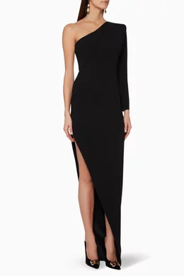 Buy Alex Perry Black Black Jolie Satin Crepe Dress For Women Online Ounass Bahrain