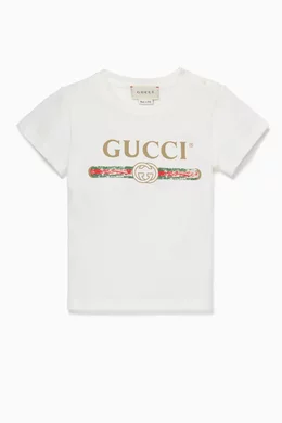 Buy Gucci White White Logo Print Cotton T Shirt For Baby Girls Online Ounass Bahrain