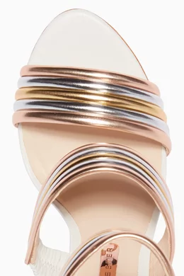 Buy Sophia Webster White Joy Metallic Sandals For Women Online Ounass Bahrain