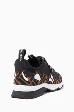Buy Fendi Black FF Print Technical Mesh Low Top Sneakers For Women Online Ounass Bahrain