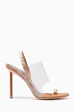 Buy Alexander Wang Neutral Kaia Calfskin PVC Slingback Sandals For Women Online Ounass Bahrain