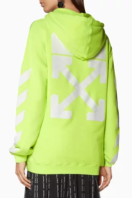 Buy Off-White Yellow Arrow Logo Hooded Sweatshirt For Women Online