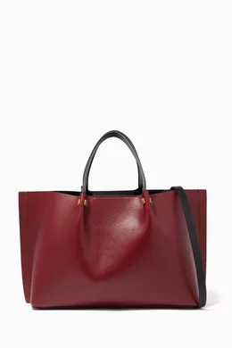Buy Valentino Garavani Burgundy Go Logo Escape Leather Tote Bag For Women Online Ounass Bahrain