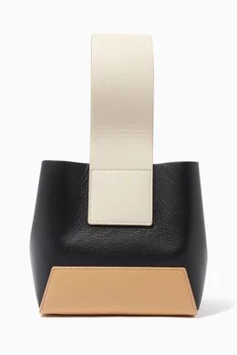 Buy YUZEFI Black Colour Block Tab Bag For Women Online Ounass Bahrain