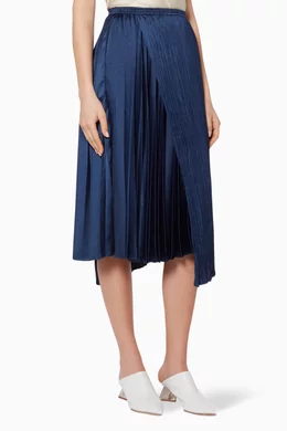 Vince blue pleated skirt best sale