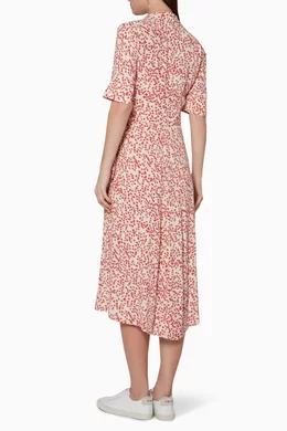 Ganni goldstone crepe wrap dress best sale