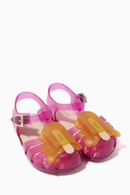 Buy Mini Melissa Pink Ice Cream Applique Jelly Sandals For Girls Online Ounass Bahrain