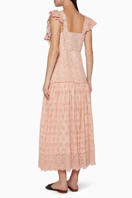 Buy LoveShackFancy Pink Broderie Anglaise Cressida Dress For Women Online Ounass Bahrain