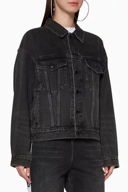 Buy Alexander Wang Grey Game Hybrid Denim Jacket For Women Online Ounass Bahrain