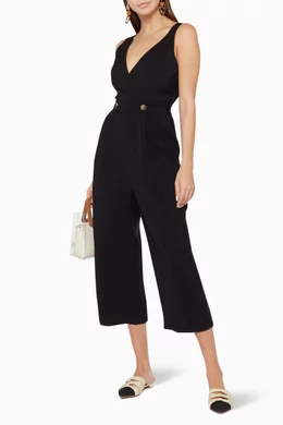 Buy WHISTLES Black Lara Button Jumpsuit For Women Online Ounass Bahrain