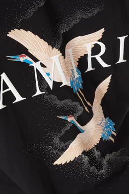 Buy Amiri Black Crane Logo Print T Shirt For Men Online Ounass Bahrain