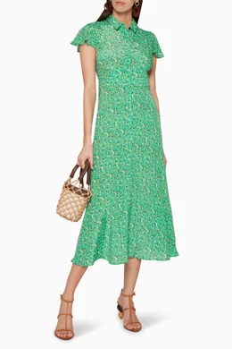 Ditsy blossom midi shirt dress online