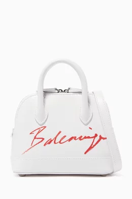 Buy Balenciaga White Ville XXS Lipstick Logo Top Handle Bag For