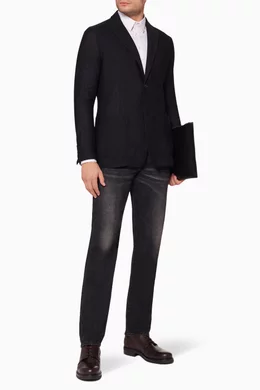 Buy Giorgio Armani Black Pique Sports Jacket For Men Online Ounass Bahrain