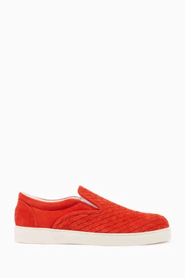 Buy Bottega Veneta Red Dodger Slip On Sneakers For Men Online Ounass Bahrain