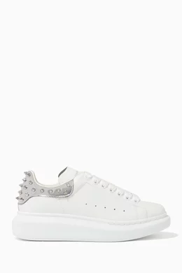 Buy Alexander McQueen Silver Thick Sole Spike Embellished Sneakers For Women Online Ounass Bahrain