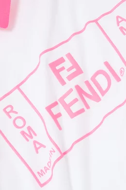 Buy Fendi White Roma Amor Logo Print Dress For Girls Online | Ounass Bahrain