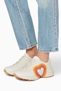 Buy Gucci White Rhyton GG Heart Leather Sneakers For Women Online Ounass Bahrain