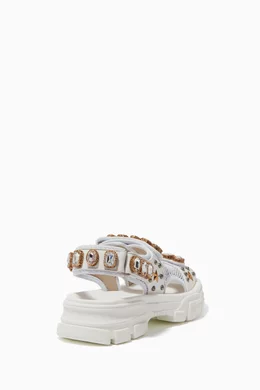 Buy Gucci White Leather Mesh Sandal with Crystals For Women Online Ounass Bahrain