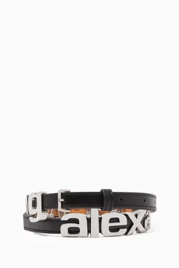 Buy Alexander Wang Black Metal Logo Leather Belt For Women Online Ounass Bahrain