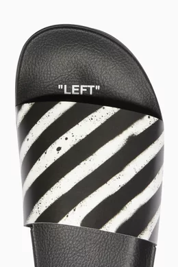 Buy Off White Black Spray Striped Slides For Men Online Ounass Bahrain