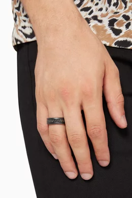 Buy David Yurman Black Streamline Black Diamond Two Row Band Ring For Men Online Ounass Bahrain