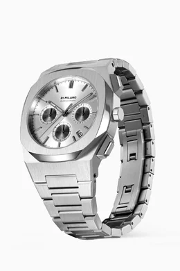 Buy D1 Milano Silver Chronograph Bracelet 41.5mm Watch For Men Online Ounass Bahrain