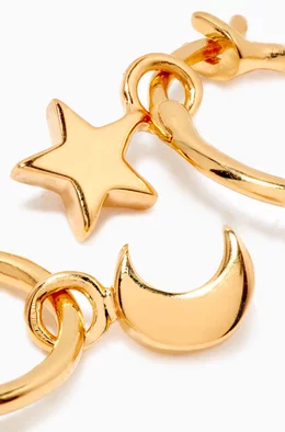 Buy Missoma Gold Star Moon Hoop Earrings in 18kt Gold Vermeil on Sterling Silver For Women Online Ounass Bahrain