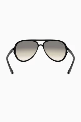 Buy Ray Ban Black Cats 5000 Aviator Sunglasses For UNISEX Online Ounass Bahrain