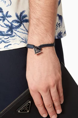 Prada braided leather bracelet store