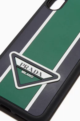Buy Prada Blue Triangle Logo iPhone XS Case For Men Online Ounass Bahrain