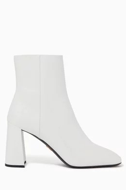 Buy Prada White Chunky Heel Patent Leather Boots For Women Online Ounass Bahrain
