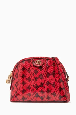 Buy Gucci Red Ophidia Small Snakeskin Shoulder Bag For Women Online Ounass Bahrain