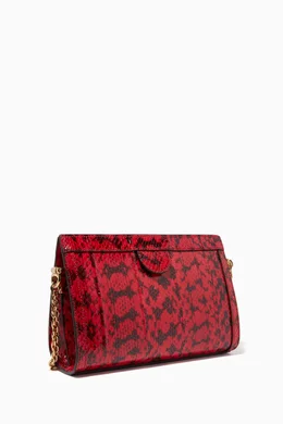 Buy Gucci Red Small Snakeskin Ophidia Shoulder Bag For Women