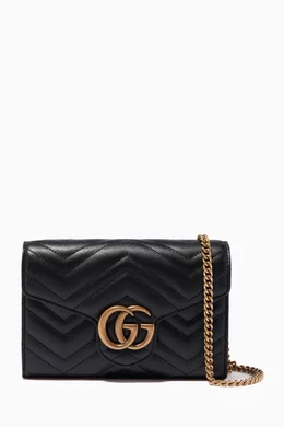 Buy Gucci Black GG Marmont Chevron Quilted Wallet on Chain For Women Online Ounass Bahrain