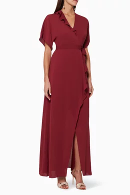 Nova frill wrap maxi dress cheap