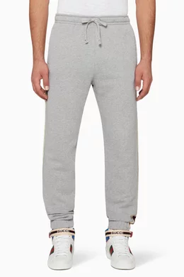 Buy Gucci Grey Gucci Stripe Sweatpants For Men Online Ounass Bahrain