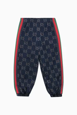Buy Gucci Blue GG Logo Track Pants For Girls Online Ounass Bahrain