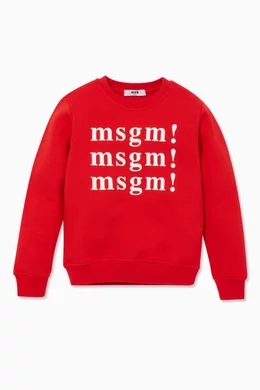 Buy MSGM Red Logo Print Sweatshirt For Boys Online Ounass Bahrain