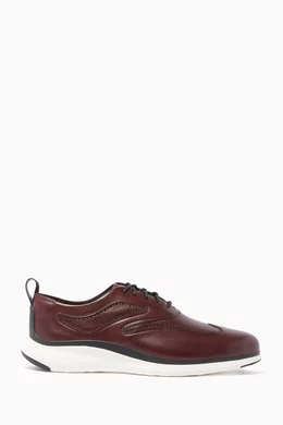 Buy Cole Haan Burgundy Zerogrand Wingtip Oxford Shoes For Men Online Ounass Bahrain