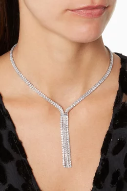Cz by kenneth jay lane silver lariat clearance