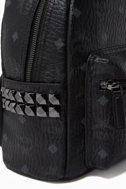 Buy MCM Black Stark Side Studs Backpack in Visetos For Women Online Ounass Bahrain