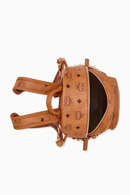 Buy MCM Brown Stark Side Studs Backpack in Visetos For Women Online Ounass Bahrain