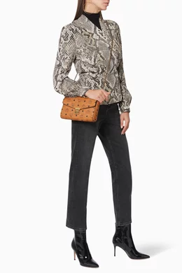 Buy MCM Brown Millie Visetos Cross Body Bag For Women Online Ounass Bahrain