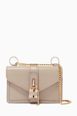 Buy Chloe Grey Aby Medium Leather Shoulder Bag For Women Online Ounass Bahrain