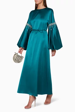 Buy Anatomi Blue Embellished Balloon-Sleeve Kaftan For Women Online |  Ounass Bahrain