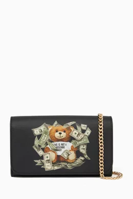 Buy Moschino Black Teddy Bear Chain Wallet For Women Online Ounass Bahrain