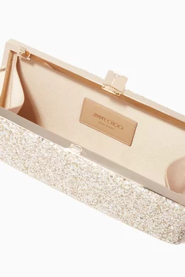Buy Jimmy Choo Neutral Celeste S Coarse Glitter Clutch Bag For Women Online Ounass Bahrain