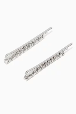 Kenneth Jay Lane CZ Diamond Round Hair Pins Double Round and Baguette CZ Hair Pin – CZ by Kenneth Jay Lane main image 3