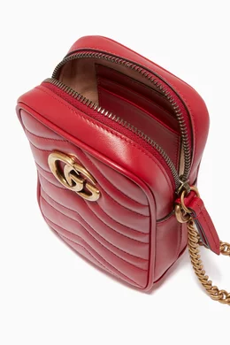 Gg marmont tall chevron leather crossbody bag on sale